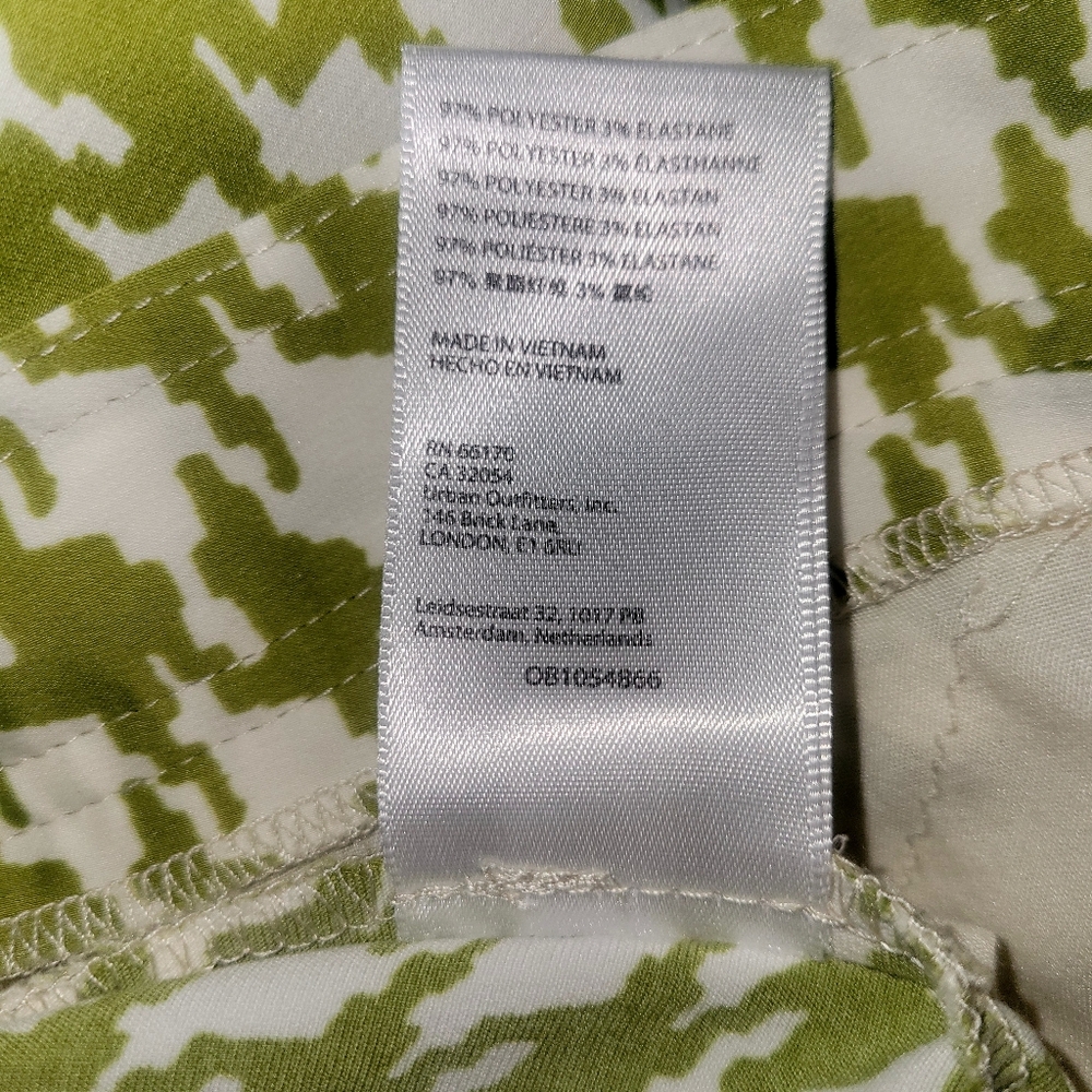 NWOT Urban Outfitters Olive Houndstooth Pants - Picture 6 of 6